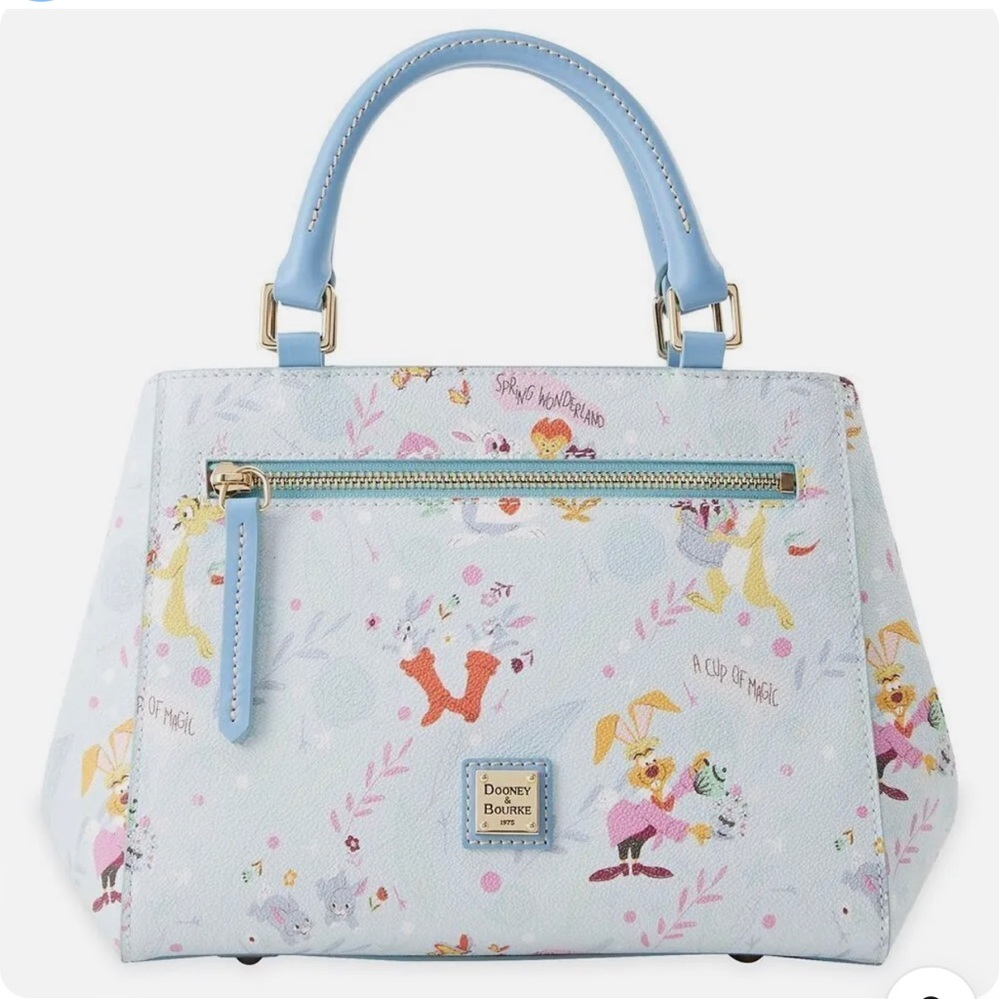 Dooney & Bourke Disney Reigning Rabbits S Coated Cotton Zip Satchel Handbag NWOT